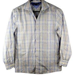TOMMY Hilfiger men's button up plaid shirt light cotton